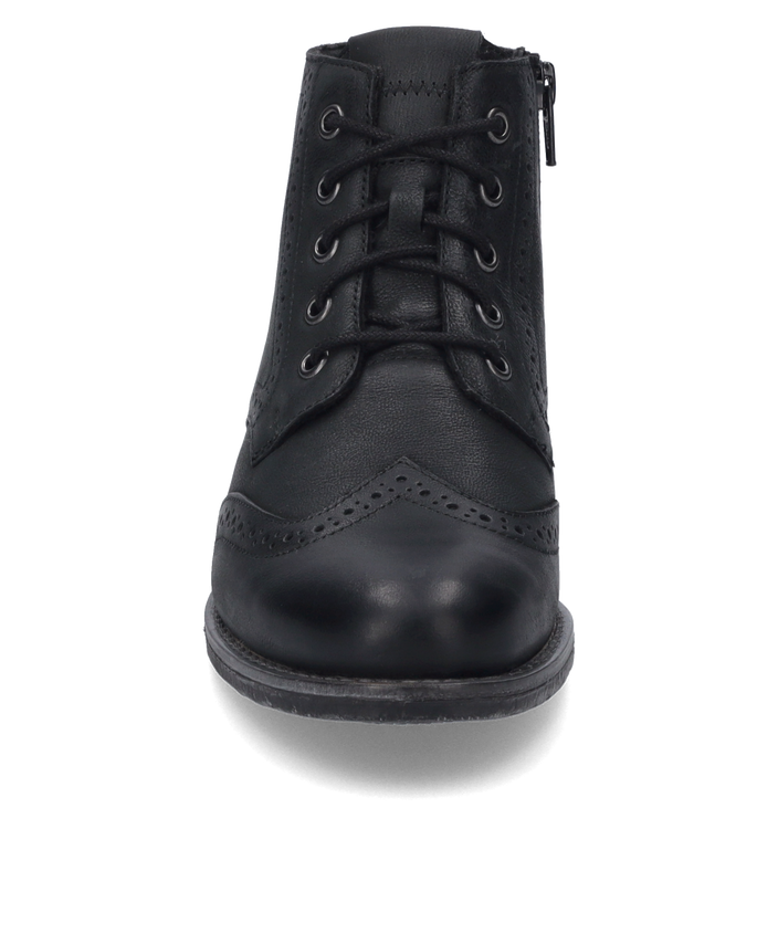 Josef Seibel SIENNA 75 Womens Boots Black front view with lace-up detail and round toe design.