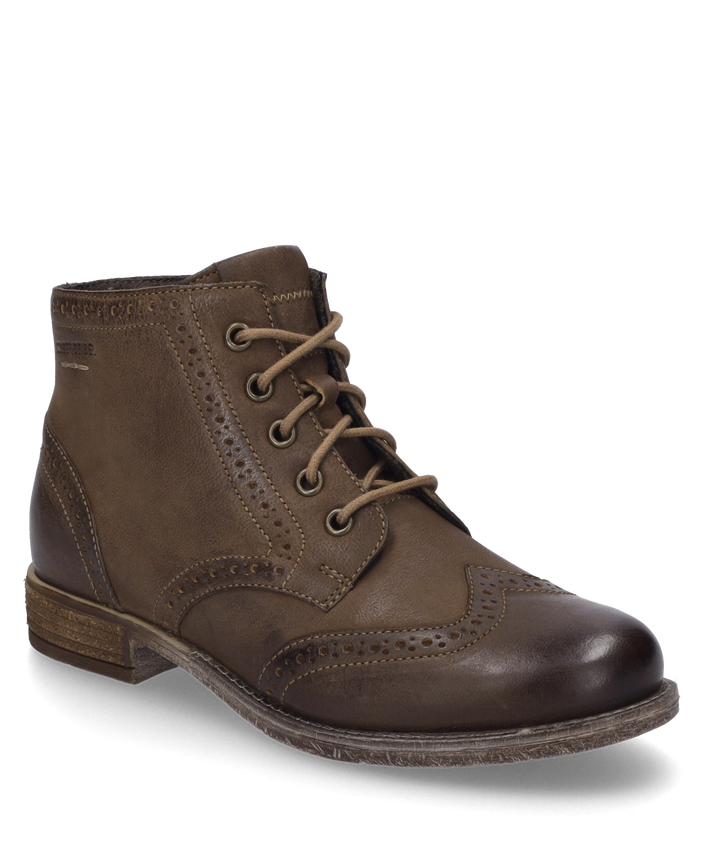 Josef Seibel SIENNA 75 Womens Boots Camel side view showing lace-up design and leather upper.