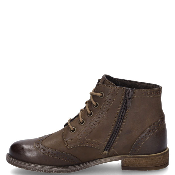 Josef Seibel SIENNA 75 Womens Boots Camel side view showcasing leather upper and lace-up closure.