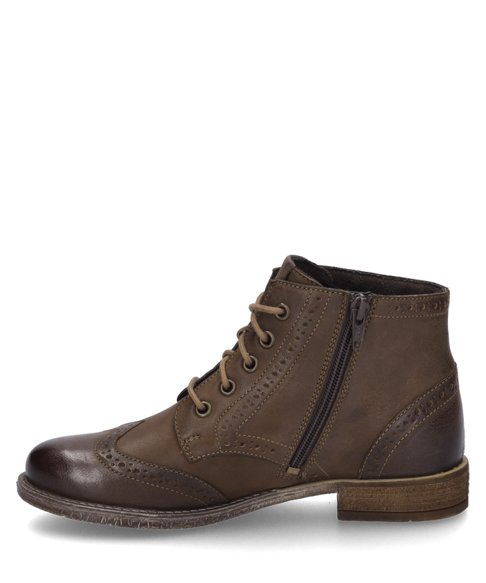 Josef Seibel SIENNA 75 Womens Boots Camel side view showcasing leather upper and lace-up closure.