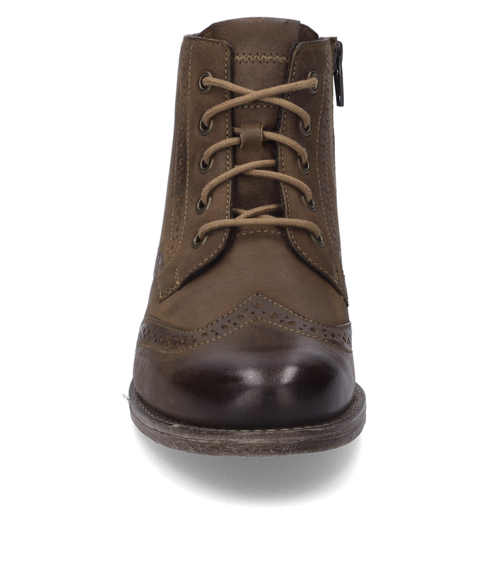Josef Seibel SIENNA 75 Womens Boots Camel front view featuring lace-up closure and round toe.