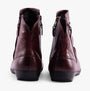 Josef Seibel NALY 24 Womens Boots Bordo rear view of ankle boots in leather with zip closure.