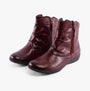 Josef Seibel NALY 24 Womens Boots Bordo side view showing leather upper and zipper closure on ankle boots.