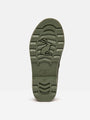 Joules JNR WELLY PRINT Boys Wellies Green Dino sole view, showcasing the rubber sole with bunny logo and grip detail.