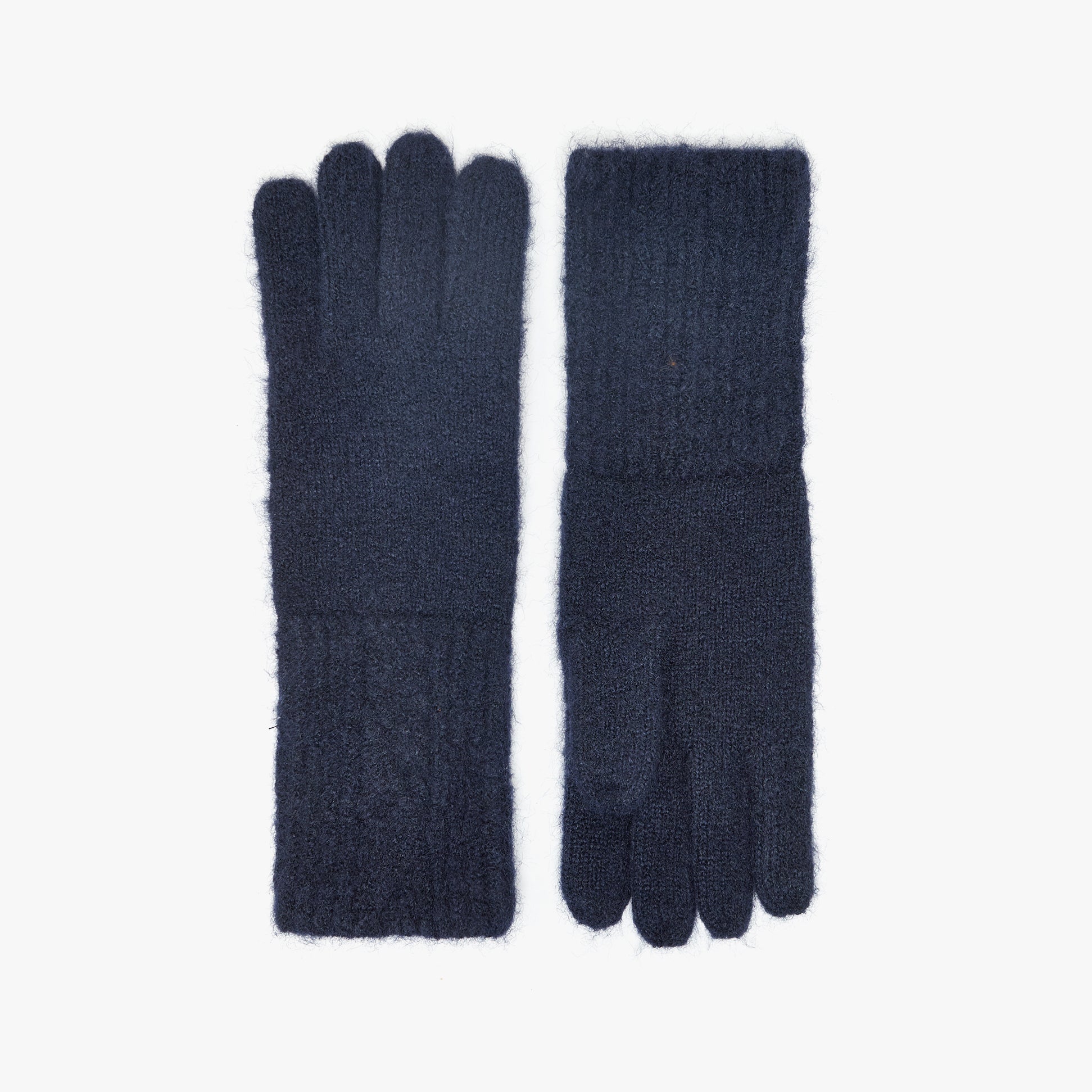 Joules EFFIE Womens Gloves Navy, front view, showcasing soft material and knitted design.