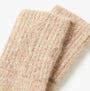 Joules EFFIE Womens Gloves Camel detail view showcasing soft texture and knit pattern.
