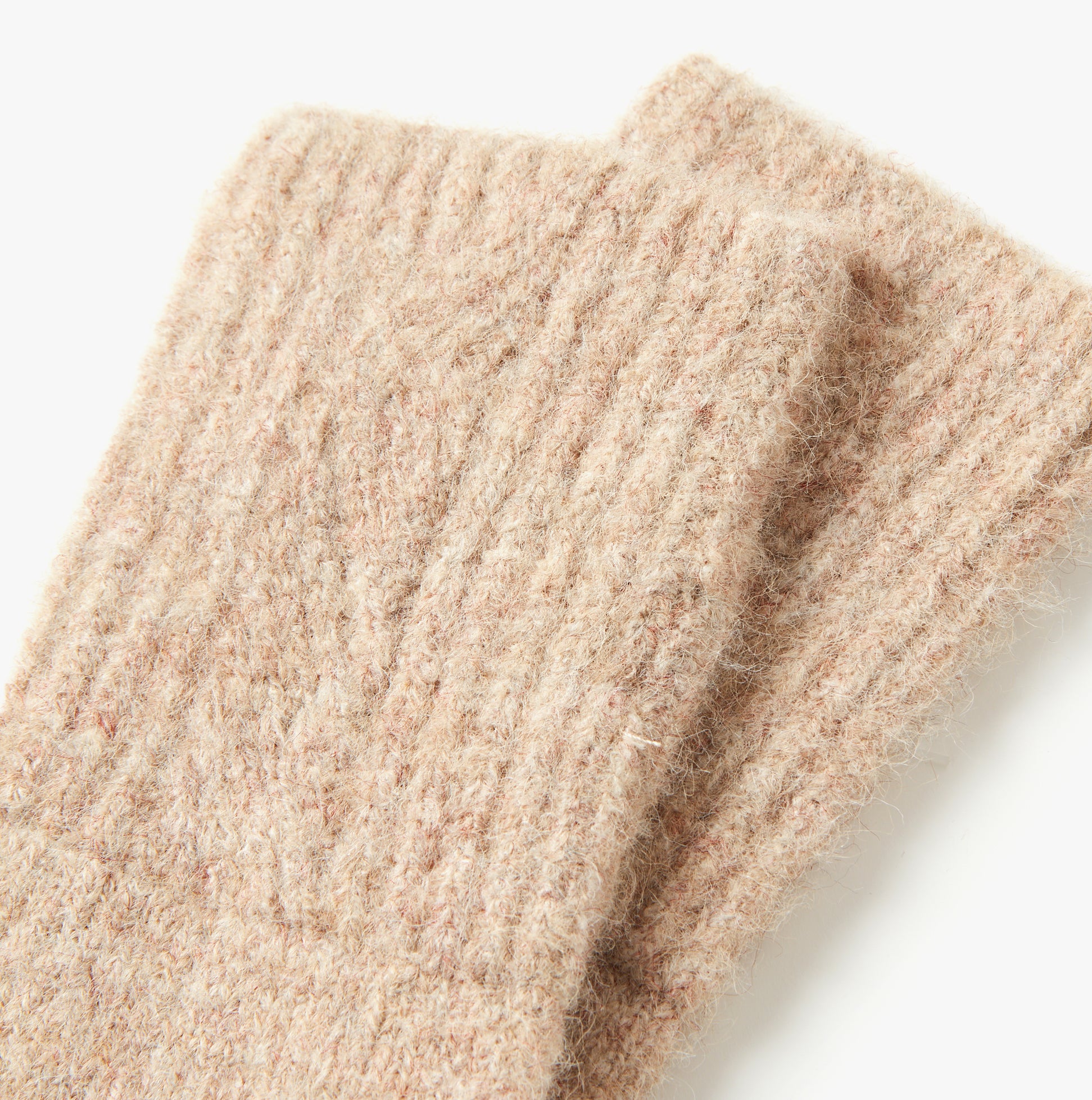 Joules EFFIE Womens Gloves Camel detail view showcasing soft texture and knit pattern.