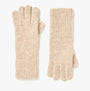 Joules EFFIE Womens Gloves Camel front view showing soft, cozy fabric and ribbed texture, perfect for warmth and style.