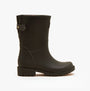 Joules WISTOW Womens Wellies Chocolate Brown side view, rubber wellington boots with adjustable strap and buckle.
