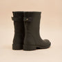 Joules WISTOW Womens Wellies Chocolate Brown rear view showing adjustable strap and rubber sole.