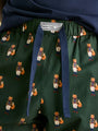 Joules DOZER Pyjama Bottoms Fenton Fox detail view showcasing cotton fabric and elasticated waist with fox pattern.