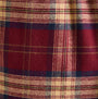 Joules SLEEPER Mens Pyjama Bottoms Red Check detail view of checked fabric pattern in red and cream.