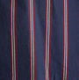 Close-up detail view of Joules HUGO Mens Pyjama Set Navy Stripe fabric showing navy and maroon stripes.
