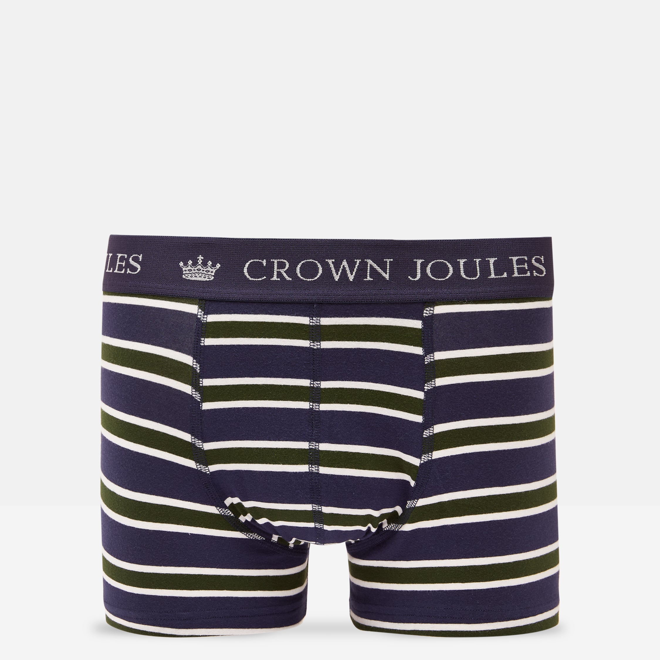 Joules CROWN JERSEY Mens 2-Pack Boxers Flocks Sake rear view showing striped design and waistband detail.