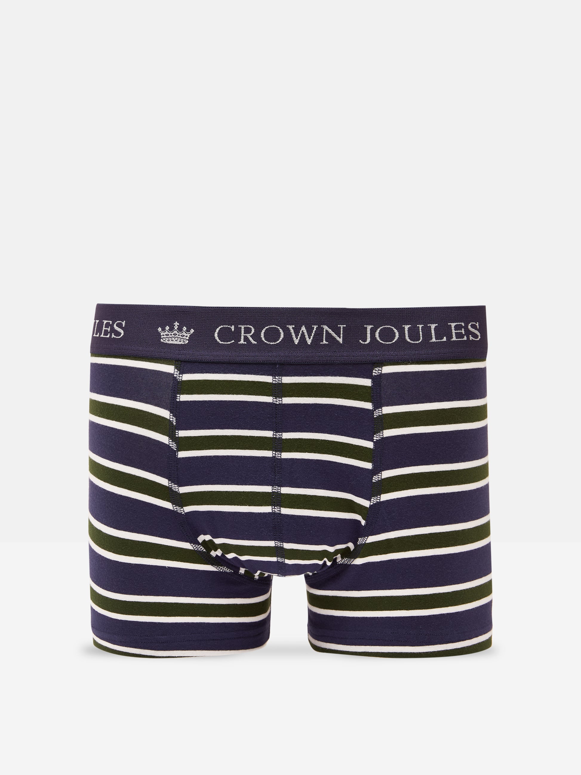 Joules CROWN JERSEY Mens 2-Pack Boxers Flocks Sake rear view showing striped design and waistband detail.