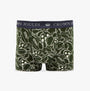 Joules CROWN JERSEY Mens Boxers Cock & Balls front view showcasing green pattern and elasticated waistband.