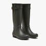 Joules HOUGHTON Womens Wellies Black side view showing adjustable strap and knee-high design.