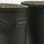 Joules HOUGHTON Womens Wellies Black close-up view of logo and inner lining details.