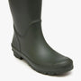 Joules HOUGHTON Womens Wellies Green detail view of the right boot showcasing the glossy rubber finish.