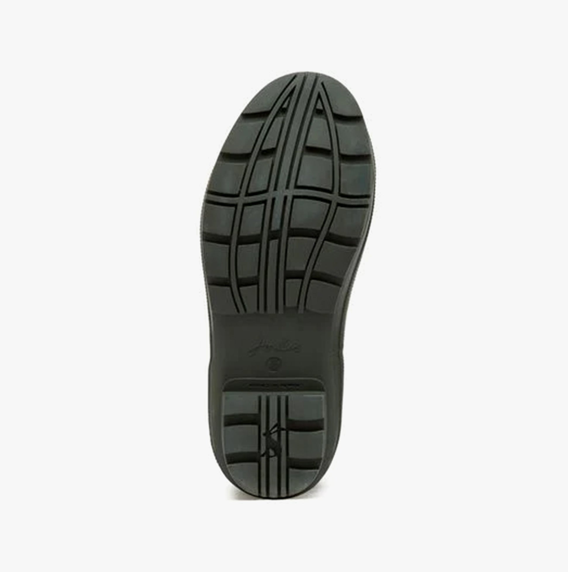 Joules HOUGHTON Womens Wellies Green bottom view of rubber sole with tread patterns and logo.