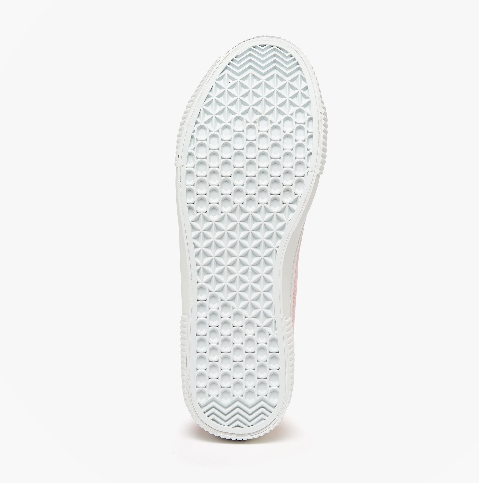 Joules COAST PUMP Womens Trainers Pink sole view showcasing rubber material and grip pattern.