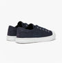 Joules COAST PUMP Womens Trainers Navy rear view, showcasing casual style, canvas upper, and lace-up design.