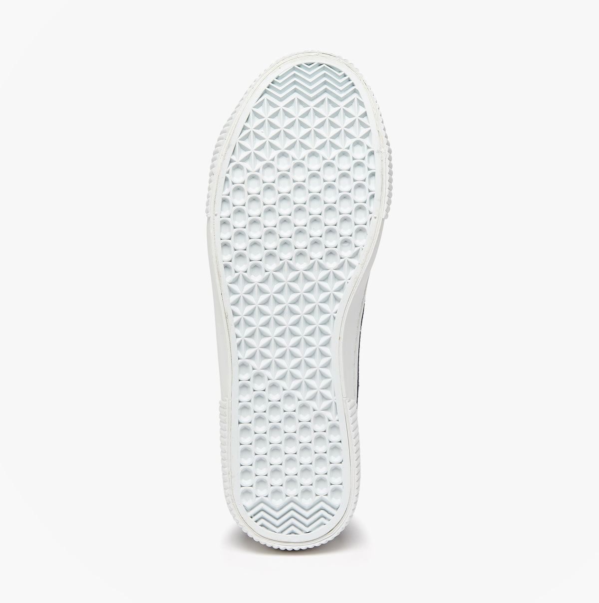Joules COAST PUMP Womens Trainers Navy sole view with textured rubber grip pattern.