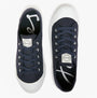 Joules COAST PUMP Womens Trainers Navy top view showcasing navy canvas upper and lace-up design.