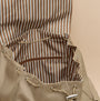 Joules CAMBECK NYLON RUCKSACK Womens NEUTRAL interior view showcasing striped lining and zip pocket.