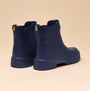 Joules RAINDANCE Lightweight Wellies Navy back view showcasing ankle-height boots with a matte finish and durable sole.