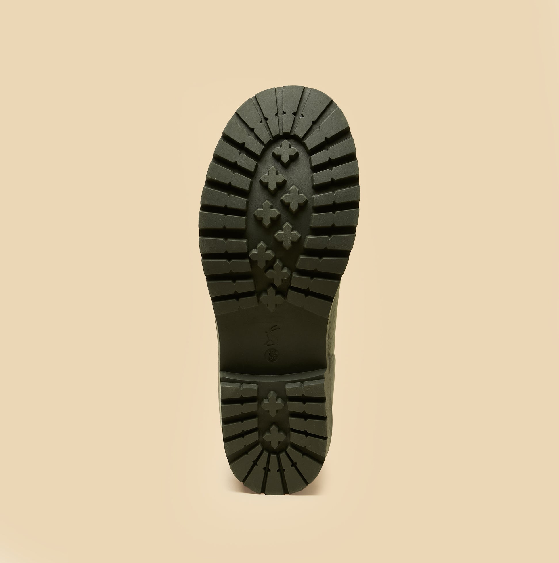Joules WISTOW Womens Wellies Khaki Green sole view, featuring grip soles and rubber material.