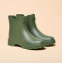 Joules RAINDANCE Lightweight Wellies Khaki Green front view showcasing the pull-on comfortable boot design.