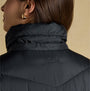 Back view of Joules PEMBURY Womens Long Coat Navy showcasing the collar detail and brand logo.