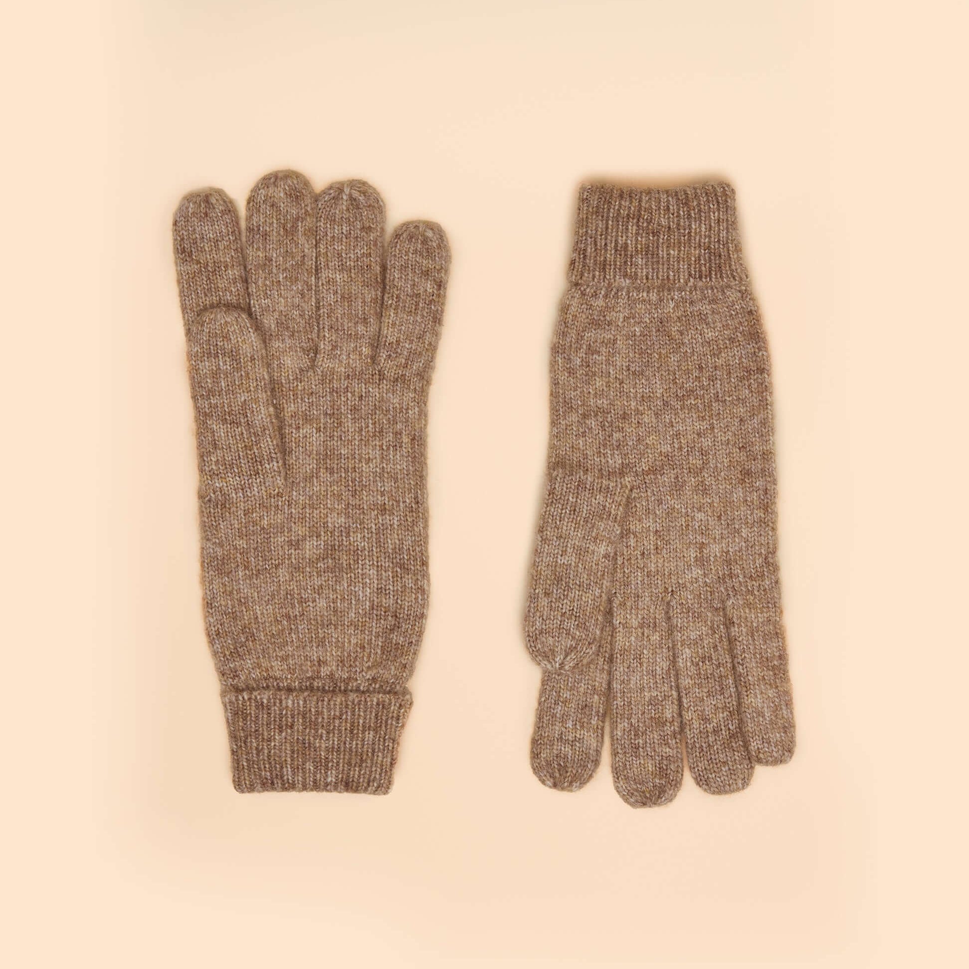 Joules ROSA Womens Gloves Oatmeal front view, soft and cozy gloves made from recycled materials.