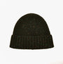 Joules HAMMOND Mens Beanie Green top view showcasing knitted pattern and ribbed cuff.