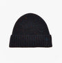 Joules HAMMOND Mens Beanie Navy top view showcasing multicolored flecks in the knit.