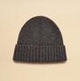 Joules HAMMOND Mens Beanie Grey top view with ribbed cuff and multicolored flecks.