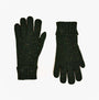 Joules HAMMOND Mens Gloves Green front view, showcasing textured knit design and vibrant flecks.