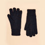 Joules HAMMOND Mens Gloves Navy detail view showcasing textured knit design and vibrant specks.