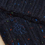 Joules HAMMOND Mens Gloves Navy detail view showing textured fabric and logo.