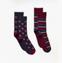 Joules KINGSBURY Mens Socks Navy side view featuring patterned and striped designs, ideal for stylish comfort.