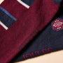 Joules KINGSBURY Mens Socks Navy detail view showing colorful patterns and fabric texture.