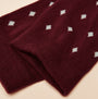 Joules KINGSBURY Mens Socks Red/Green detail view showcasing the diamond pattern on maroon background.