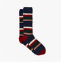 Joules FLUFFY Mens Socks Navy, side view, showing navy with multicolored stripes, warm and cozy slipper socks.
