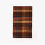 Joules LANGTREE Mens Winter Brown front view, warm checked scarf with fringe detailing, soft fabric.