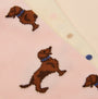 Joules EVERYDAY Womens Socks Pink/Blue close-up view showing playful dog design and colorful polka dots.