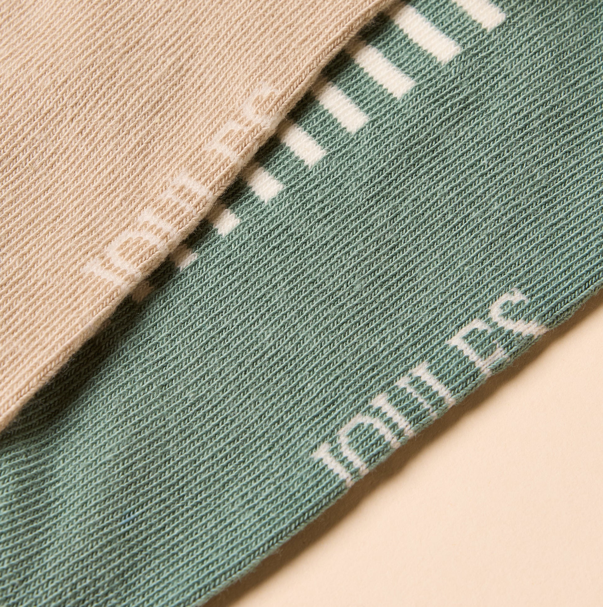 Joules EVERYDAY Womens Socks Khaki/Stone detail view showcasing fabric texture and brand logo.