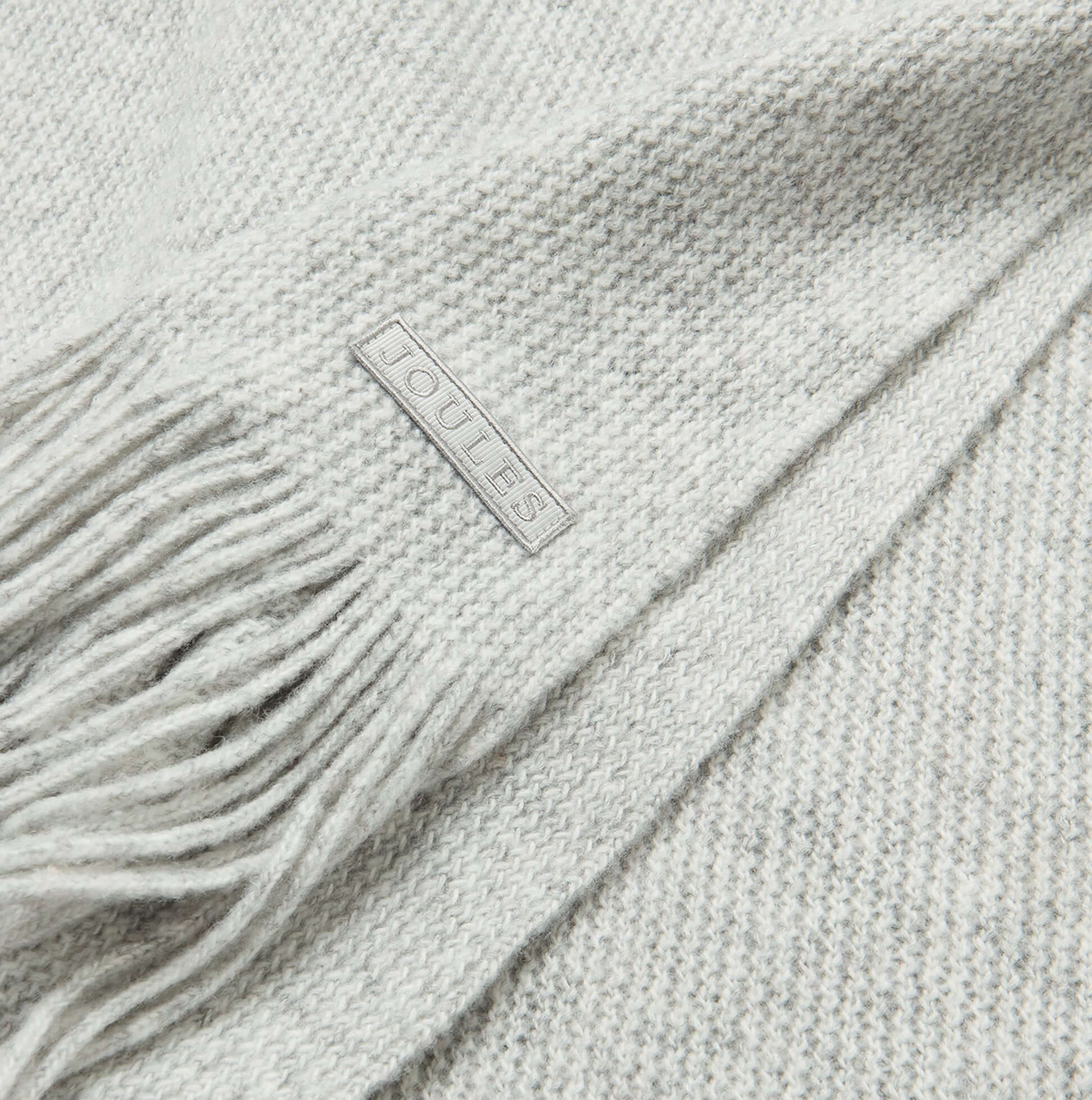 Joules ROSA Womens Winter Grey detail view showing fabric texture and logo.