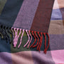Joules LANGTREE Womens Winter Multi close-up view showcasing plaid pattern and fringes.