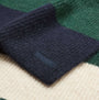 Joules POPLEY STRIPE Womens Winter Green/Blue detail view showcasing fabric texture and brand label.